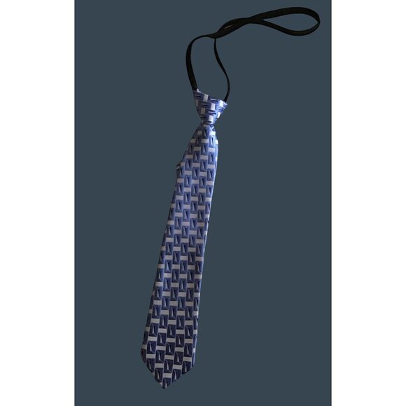 Toddler Boy  adjustable Tie Color Blue/ Grey - Picture 1 of 3